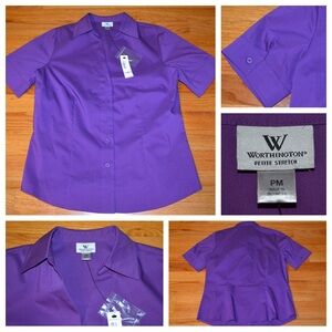 Women’s Worthington Petite stretch top, size PM NWT